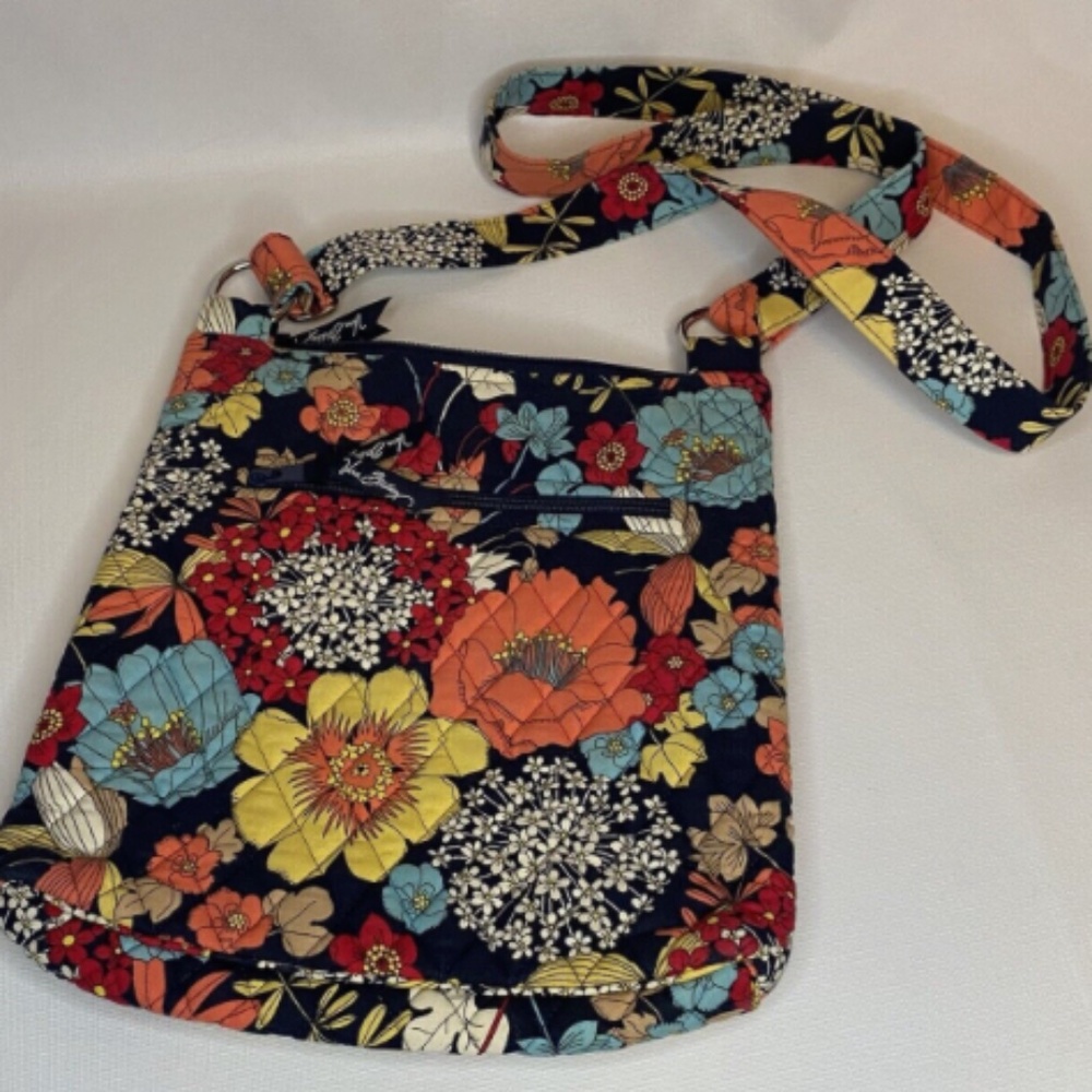 Vera Bradley Hipster Crossbody Bag Purse Blue Orange White Size 11x11